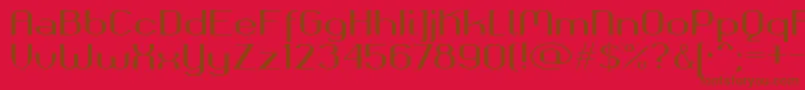 Okolaksbold-fontti – ruskeat fontit punaisella taustalla