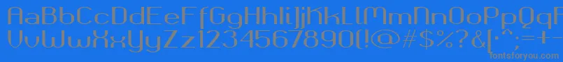 Okolaksbold-fontti – harmaat kirjasimet sinisellä taustalla
