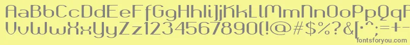 Okolaksbold-fontti – harmaat kirjasimet keltaisella taustalla