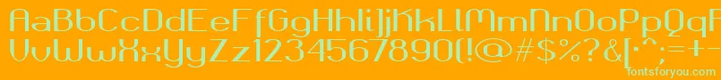 Okolaksbold Font – Green Fonts on Orange Background
