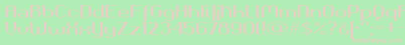 Okolaksbold-fontti – vaaleanpunaiset fontit vihreällä taustalla