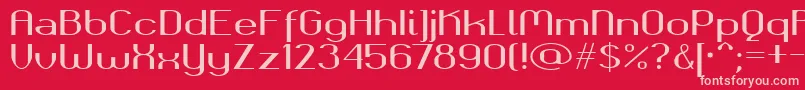 Okolaksbold-fontti – vaaleanpunaiset fontit punaisella taustalla