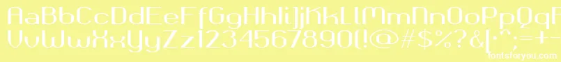 Okolaksbold-fontti – valkoiset fontit keltaisella taustalla