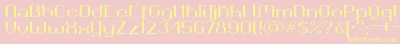 Okolaksbold-fontti – keltaiset fontit vaaleanpunaisella taustalla