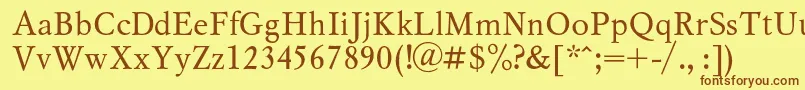 Myslc Font – Brown Fonts on Yellow Background