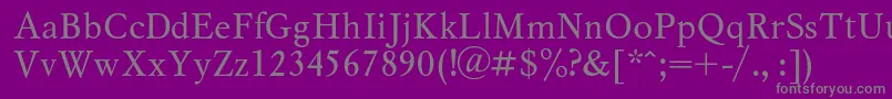 フォントMyslc – 紫の背景に灰色の文字