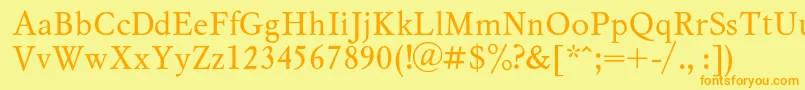 Myslc Font – Orange Fonts on Yellow Background