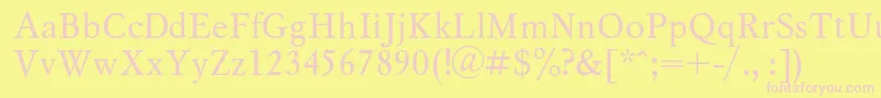 Myslc-fontti – vaaleanpunaiset fontit keltaisella taustalla
