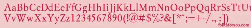 Myslc Font – Red Fonts on Pink Background