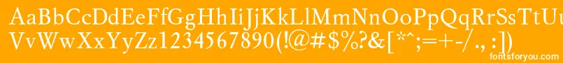 Myslc Font – White Fonts on Orange Background