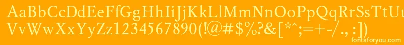 Myslc Font – Yellow Fonts on Orange Background