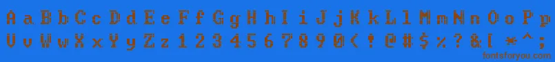 Czcionka Code – brązowe czcionki na niebieskim tle