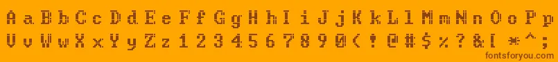 Code-Schriftart – Braune Schriften auf orangefarbenem Hintergrund