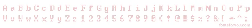 Code-Schriftart – Rosa Schriften auf weißem Hintergrund