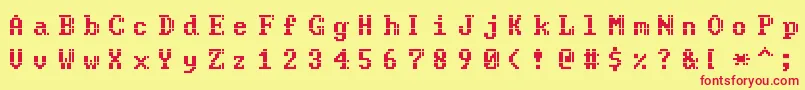 Code Font – Red Fonts on Yellow Background