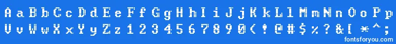 Fonte Code – fontes brancas em um fundo azul