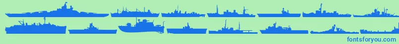 fuente UsNavyMirror – Fuentes Azules Sobre Fondo Verde