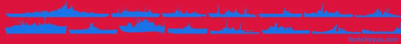 Шрифт UsNavyMirror – синие шрифты на красном фоне