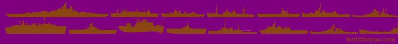 UsNavyMirror Font – Brown Fonts on Purple Background