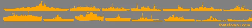 UsNavyMirror Font – Orange Fonts on Gray Background