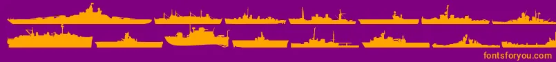 UsNavyMirror Font – Orange Fonts on Purple Background