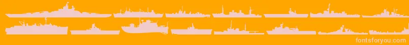 フォントUsNavyMirror – オレンジの背景にピンクのフォント