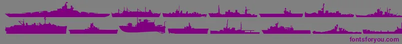 UsNavyMirror Font – Purple Fonts on Gray Background