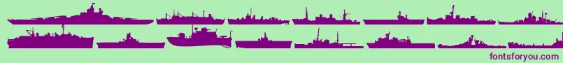 UsNavyMirror Font – Purple Fonts on Green Background