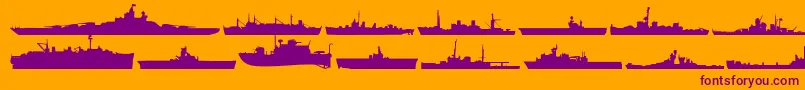 フォントUsNavyMirror – オレンジの背景に紫のフォント