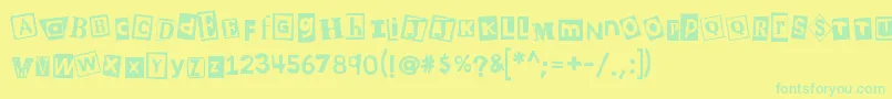 Kb3wehaveyourchocolate Font – Green Fonts on Yellow Background