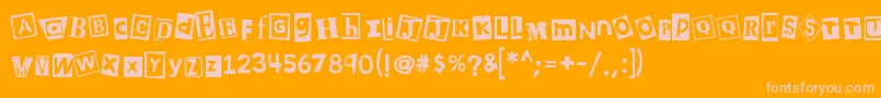 フォントKb3wehaveyourchocolate – オレンジの背景にピンクのフォント