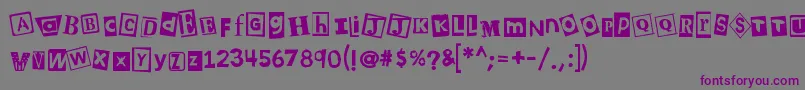 フォントKb3wehaveyourchocolate – 紫色のフォント、灰色の背景