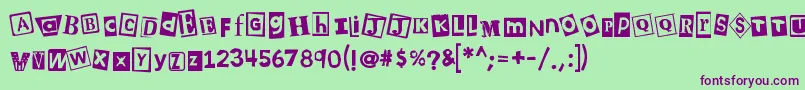 Kb3wehaveyourchocolate Font – Purple Fonts on Green Background