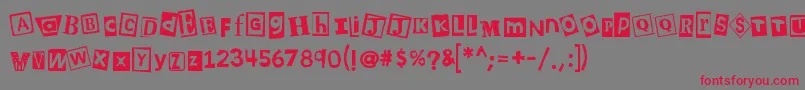 Kb3wehaveyourchocolate Font – Red Fonts on Gray Background