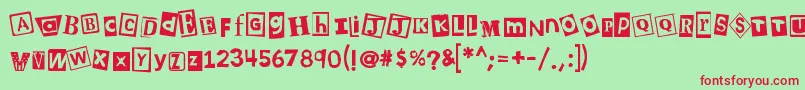 Kb3wehaveyourchocolate Font – Red Fonts on Green Background