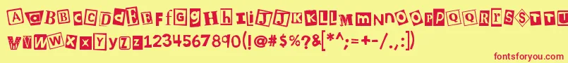 Kb3wehaveyourchocolate Font – Red Fonts on Yellow Background