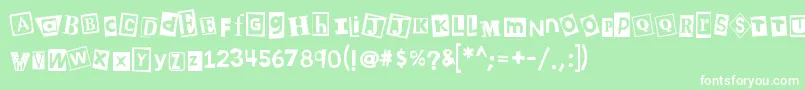 フォントKb3wehaveyourchocolate – 緑の背景に白い文字