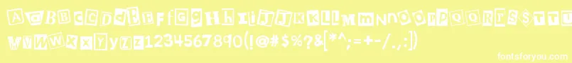 フォントKb3wehaveyourchocolate – 黄色い背景に白い文字