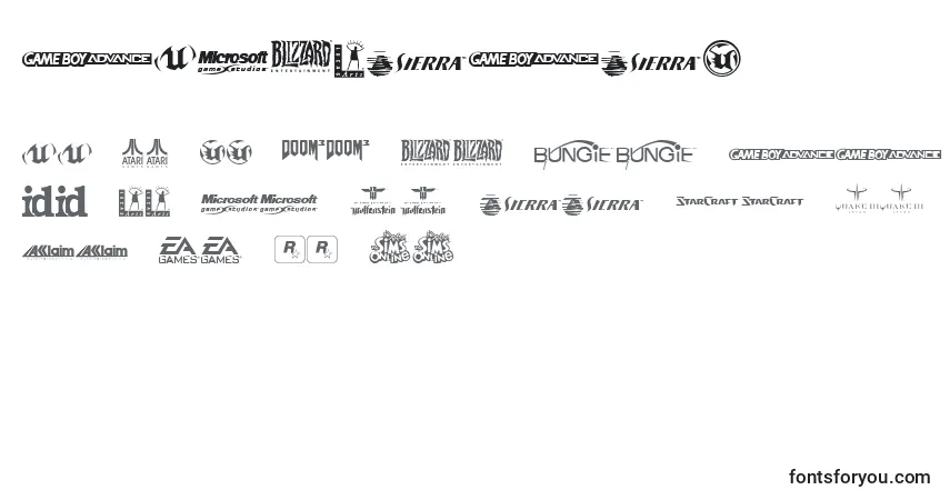 Czcionka GameLogos – alfabet, cyfry, specjalne znaki