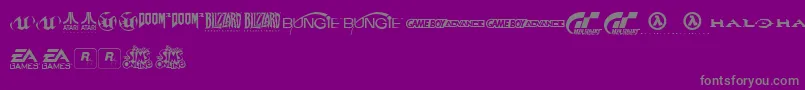 GameLogos Font – Gray Fonts on Purple Background