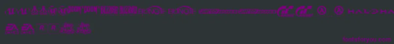 Czcionka GameLogos – fioletowe czcionki na czarnym tle