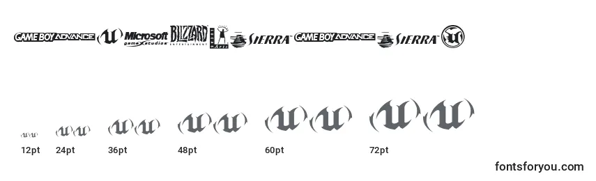 Размеры шрифта GameLogos