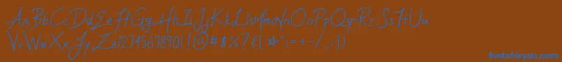 フォントYleeMortalHeartImmortalMemoryV.1.11Otf – 茶色の背景に青い文字