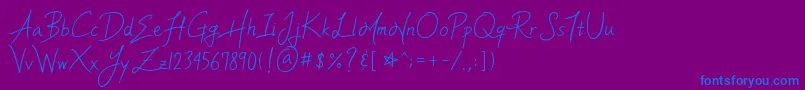 YleeMortalHeartImmortalMemoryV.1.11Otf Font – Blue Fonts on Purple Background