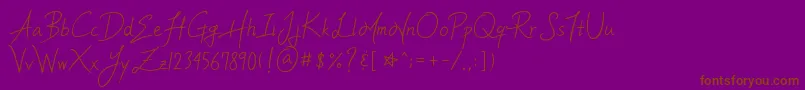 YleeMortalHeartImmortalMemoryV.1.11Otf Font – Brown Fonts on Purple Background