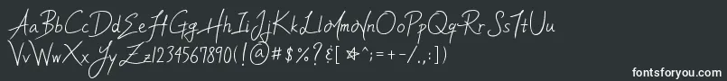 フォントYleeMortalHeartImmortalMemoryV.1.11Otf – 黒い背景に白い文字