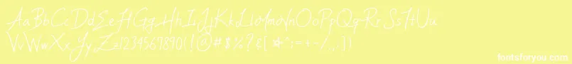 YleeMortalHeartImmortalMemoryV.1.11Otf Font – White Fonts on Yellow Background