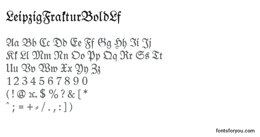Fuente LeipzigFrakturBoldLf - alfabeto, números, caracteres especiales