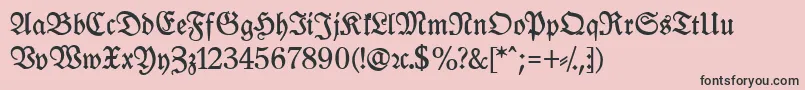 フォントLeipzigFrakturBoldLf – ピンクの背景に黒い文字