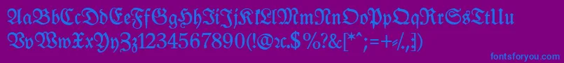 LeipzigFrakturBoldLf Font – Blue Fonts on Purple Background